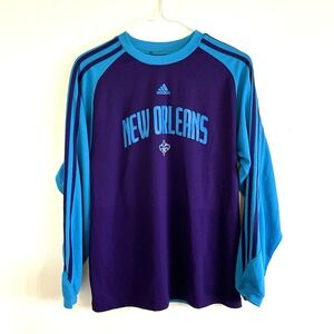 Adidas x New Orleans Vintage‎ HORNETS Game Day Basketball NBA Shirt Youth Size L